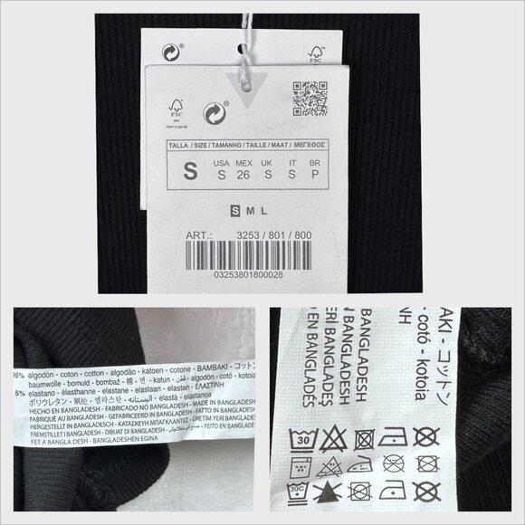 Zara Womens Ruched Mini Dress Black Size S Short-Sleeve Coquette Streetwear NWT - Picture 11 of 12